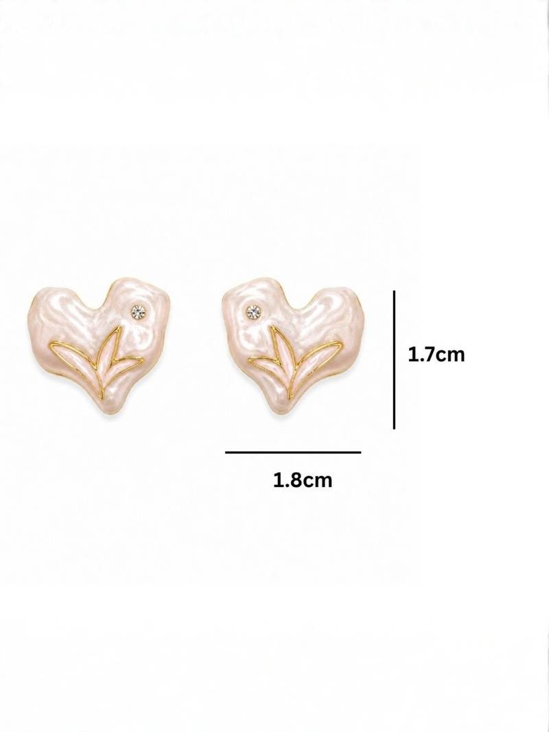Fashion gold plated anti tarnish heart stud earrings for women & girls