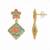Fashion gold plated anti tarnish pink blue floral drop earrings for women