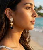 Fashion gold plated anti tarnish triple heart drop earrings for women