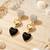 Fashion gold plated anti tarnish triple heart drop earrings for women