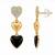 Fashion gold plated anti tarnish triple heart drop earrings for women