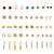Fashion 25 pairs anti tarnish gold plated stud & hoop earrings for women