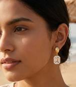 Fashion gold plated anti tarnish american diamond drop earrings for women