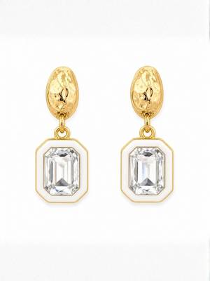 Fashion gold plated anti tarnish american diamond drop earrings for women 3
