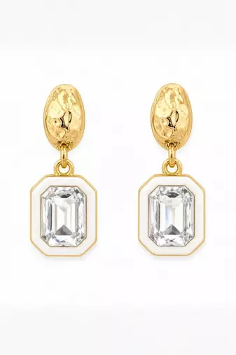 Fashion gold plated anti tarnish american diamond drop earrings for women