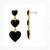 Fashion gold plated anti tarnish triple heart black earrings for women