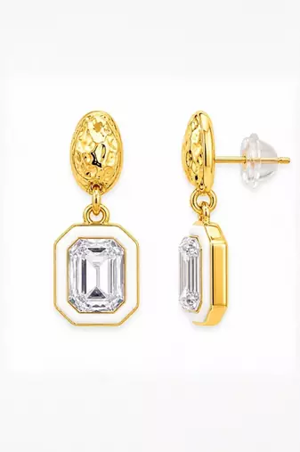 Fashion gold plated anti tarnish american diamond drop earrings for women
