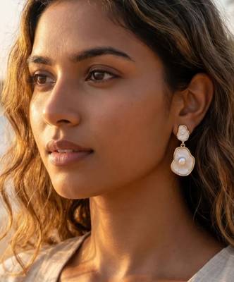 Fashion gold plated anti tarnish pearl drop earrings for women & girls 1