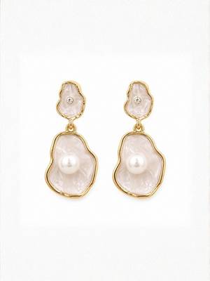 Fashion gold plated anti tarnish pearl drop earrings for women & girls 3