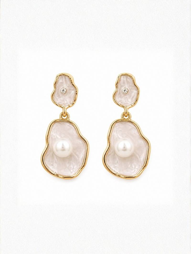 Fashion gold plated anti tarnish pearl drop earrings for women & girls