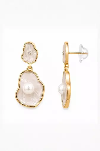 Fashion gold plated anti tarnish pearl drop earrings for women & girls