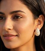 Fashion gold plated anti tarnish teardrop ad stud earrings for women & girls