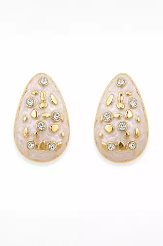 Fashion gold plated anti tarnish teardrop ad stud earrings for women & girls