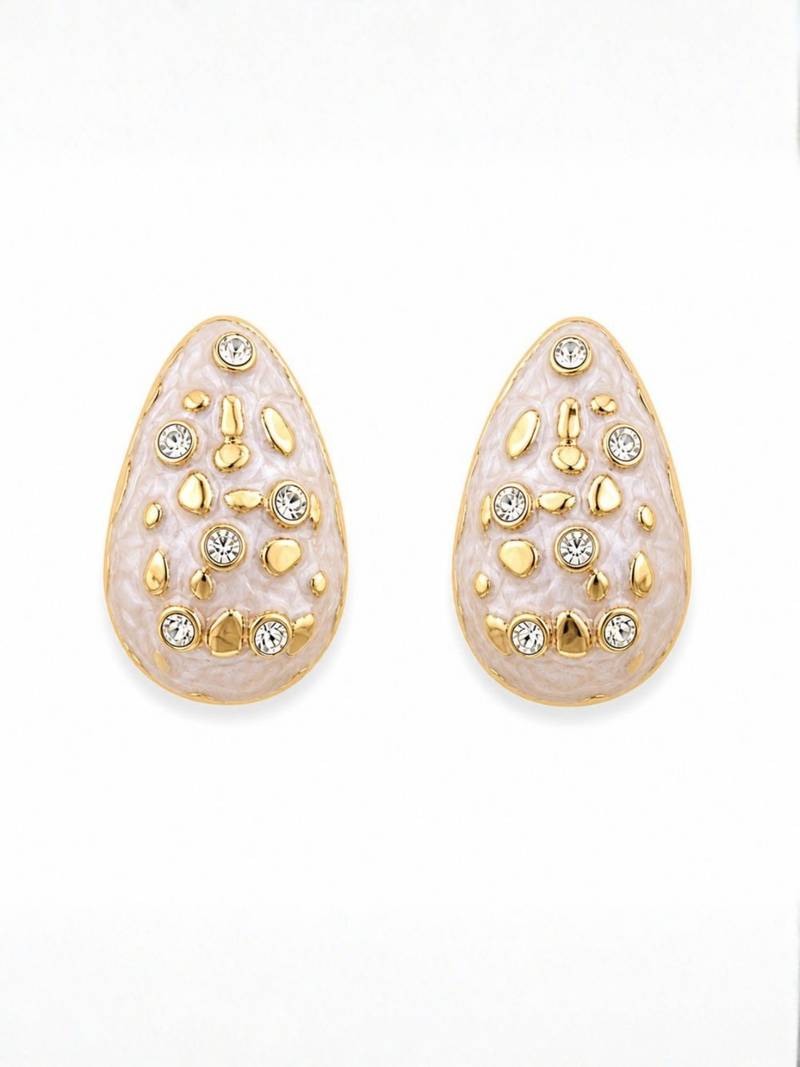 Fashion gold plated anti tarnish teardrop ad stud earrings for women & girls