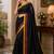 Black color digital printed chanderi cotton ready to wear saree with blouse