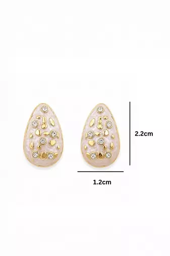 Fashion gold plated anti tarnish teardrop ad stud earrings for women & girls