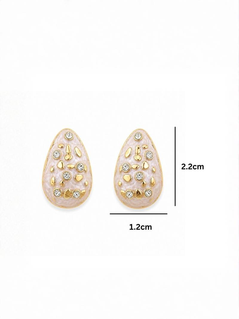 Fashion gold plated anti tarnish teardrop ad stud earrings for women & girls
