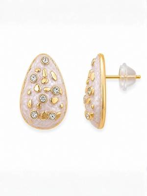 Fashion gold plated anti tarnish teardrop ad stud earrings for women & girls 5