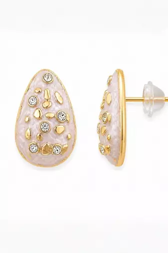 Fashion gold plated anti tarnish teardrop ad stud earrings for women & girls