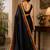 Black color digital printed chanderi cotton ready to wear saree with blouse