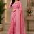 Pink color digital printed chanderi cotton ready to wear saree with blouse