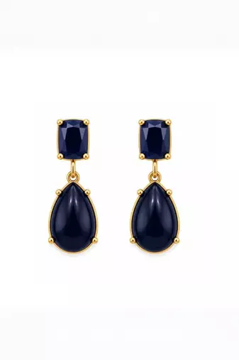 Fashion gold plated anti tarnish blue stone drop earrings for women & girls