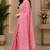Pink color digital printed chanderi cotton ready to wear saree with blouse