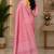 Pink color digital printed chanderi cotton ready to wear saree with blouse