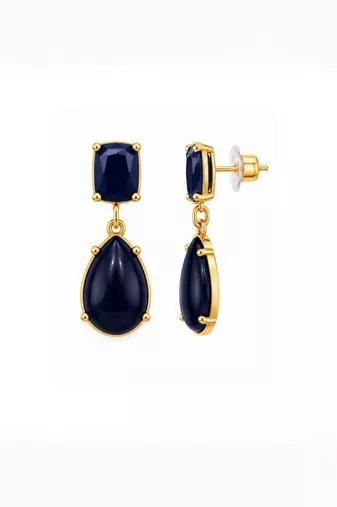 Fashion gold plated anti tarnish blue stone drop earrings for women & girls