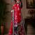 Red color digital printed chanderi cotton ready to wear saree with blouse