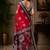 Red color digital printed chanderi cotton ready to wear saree with blouse