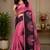Rose pink color digital printed chanderi cotton ready to wear saree with blouse