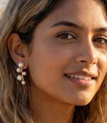 Fashion gold plated anti tarnish pearl drop earrings for women & girls