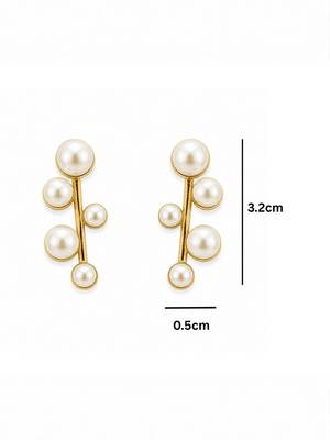 Fashion gold plated anti tarnish pearl drop earrings for women & girls 4