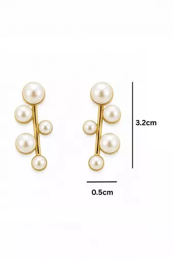 Fashion gold plated anti tarnish pearl drop earrings for women & girls