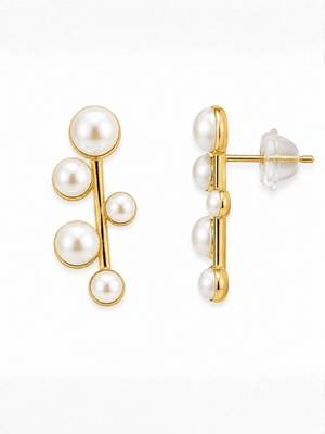 Fashion gold plated anti tarnish pearl drop earrings for women & girls 5