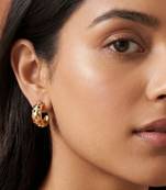 Fashion gold plated anti tarnish multicolor crystal hoop earrings for women