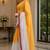 yellow color digital printed chanderi ready to wear saree with blouse
