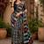 multi  color digital printed chanderi ready to wear saree with blouse