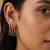 Fashion anti tarnish gold plated american diamond stud earrings for women