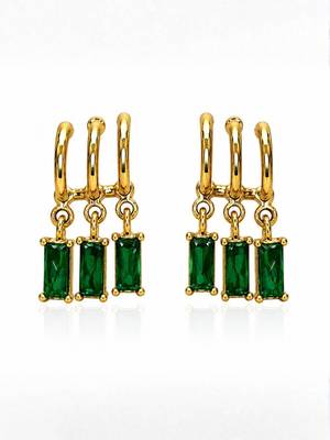 Fashion anti tarnish gold plated american diamond stud earrings for women 3