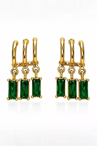 Fashion anti tarnish gold plated american diamond stud earrings for women