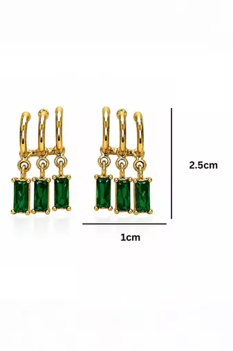 Fashion anti tarnish gold plated american diamond stud earrings for women