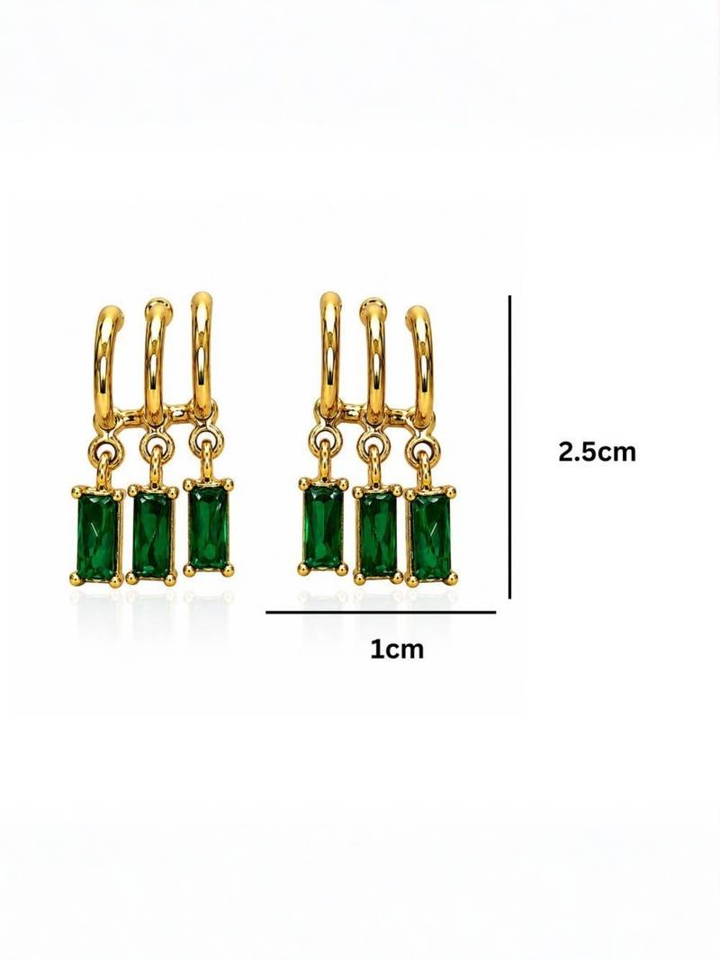 Fashion anti tarnish gold plated american diamond stud earrings for women