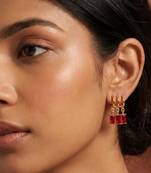 Fashion anti tarnish gold plated american diamond stud earrings for women
