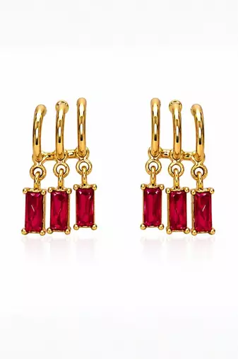 Fashion anti tarnish gold plated american diamond stud earrings for women