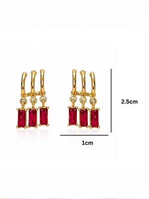 Fashion anti tarnish gold plated american diamond stud earrings for women 4