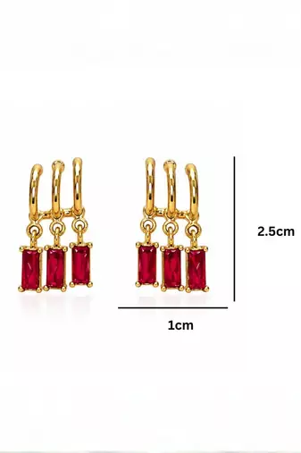 Fashion anti tarnish gold plated american diamond stud earrings for women