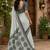 grey  color digital printed chanderi ready to wear saree with blouse