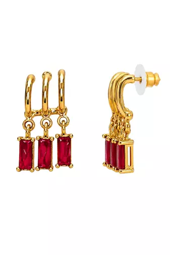 Fashion anti tarnish gold plated american diamond stud earrings for women